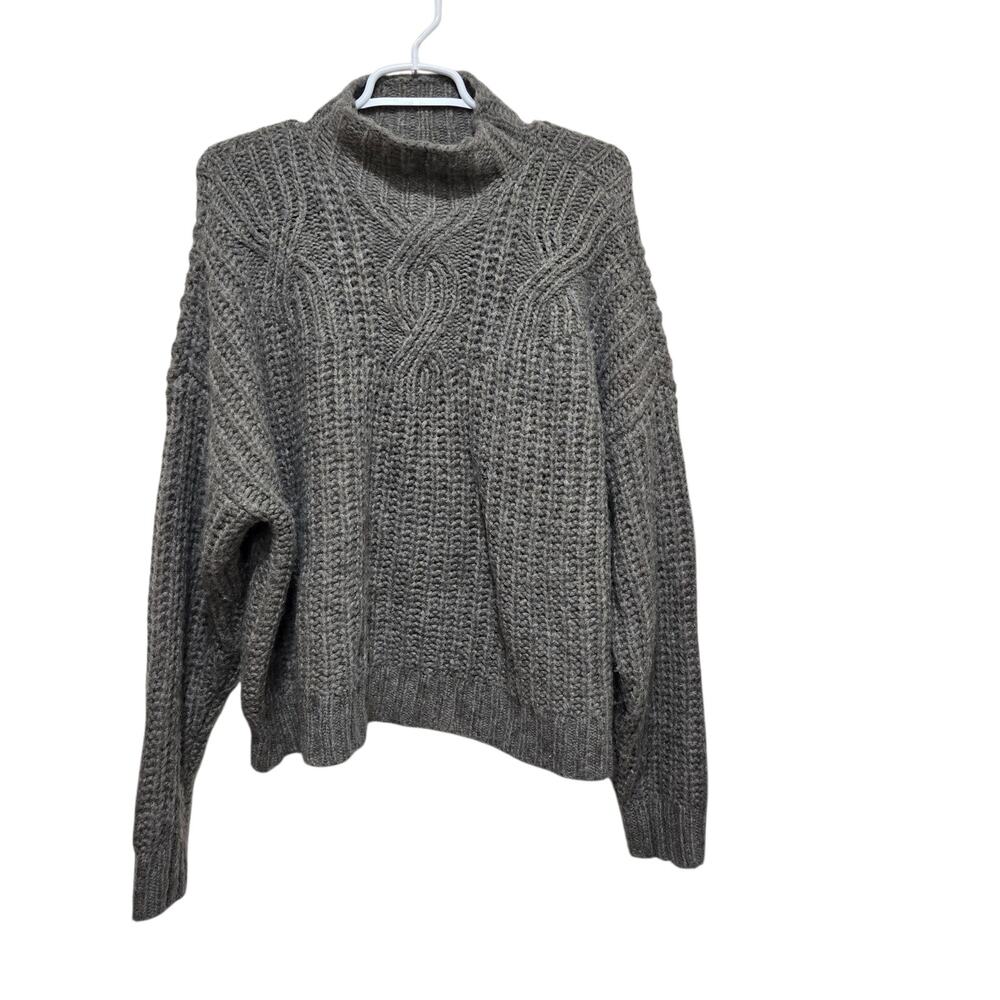 Aerie Cable Knit Mock Neck Oversized Sweater Large